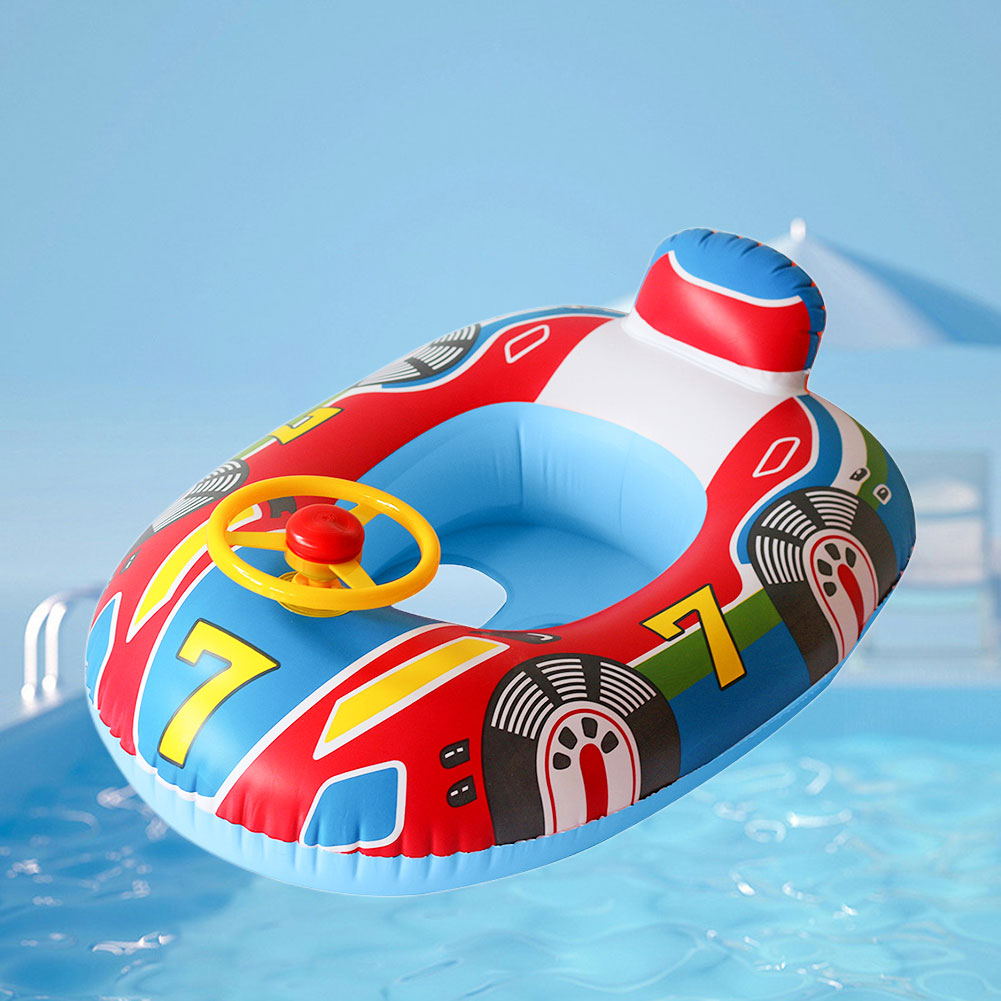 thumbnail image 4 of Anillo de bebé Natación Inflable Swim Fun Car Horn Boat Asiento para niños (Pequeño) Azul, 4 of 5