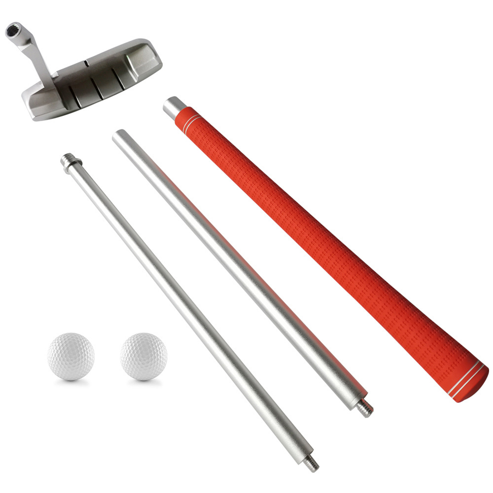 thumbnail image 1 of Putter de Golf de 3 secciones, cabeza de varilla plateada, longitud ajustable, accesorio de Golf antideslizante, 1 of 9
