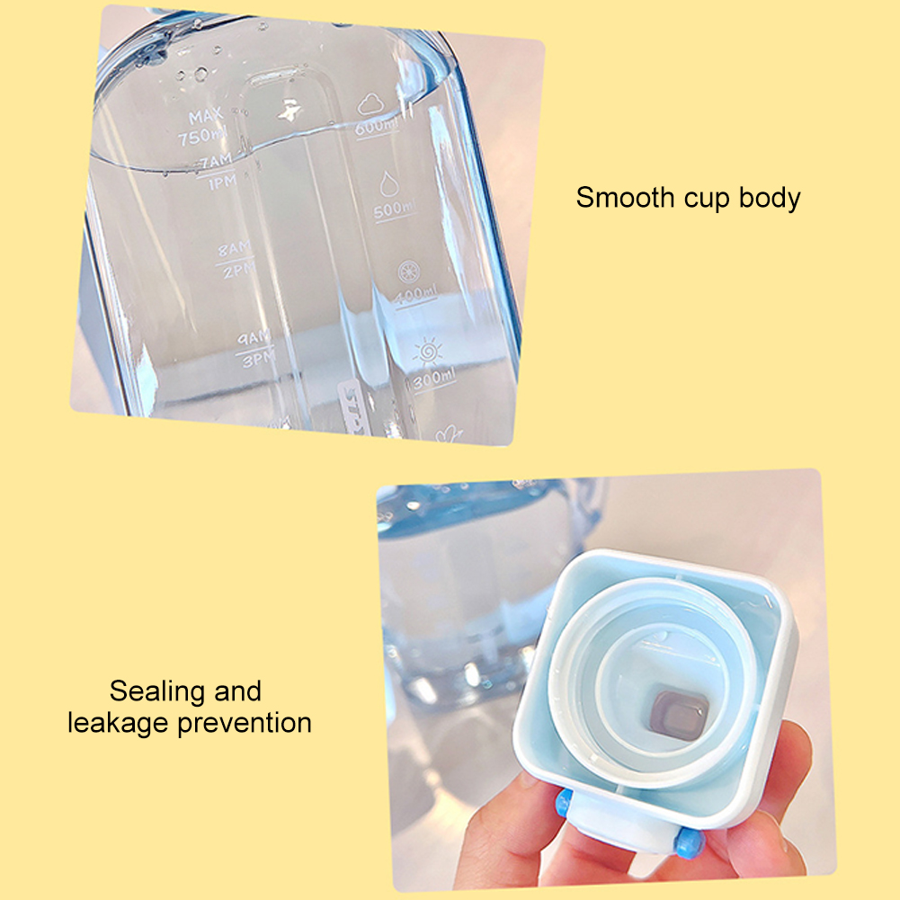 thumbnail image 3 of Hervidor portátil con marcador de tiempo, taza a prueba de fugas, correa ajustable, botella de agua deportiva transparente de 750ML, artículos para beber de verano, 3 of 8