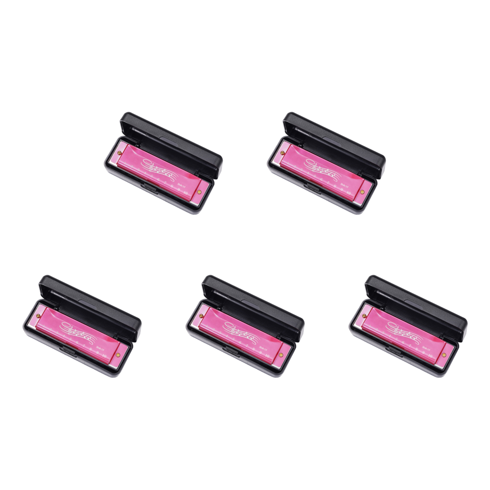 thumbnail image 5 of Armónica 10 agujeros 20 tonos portátil adultos niños regalo rosa, 5 of 5