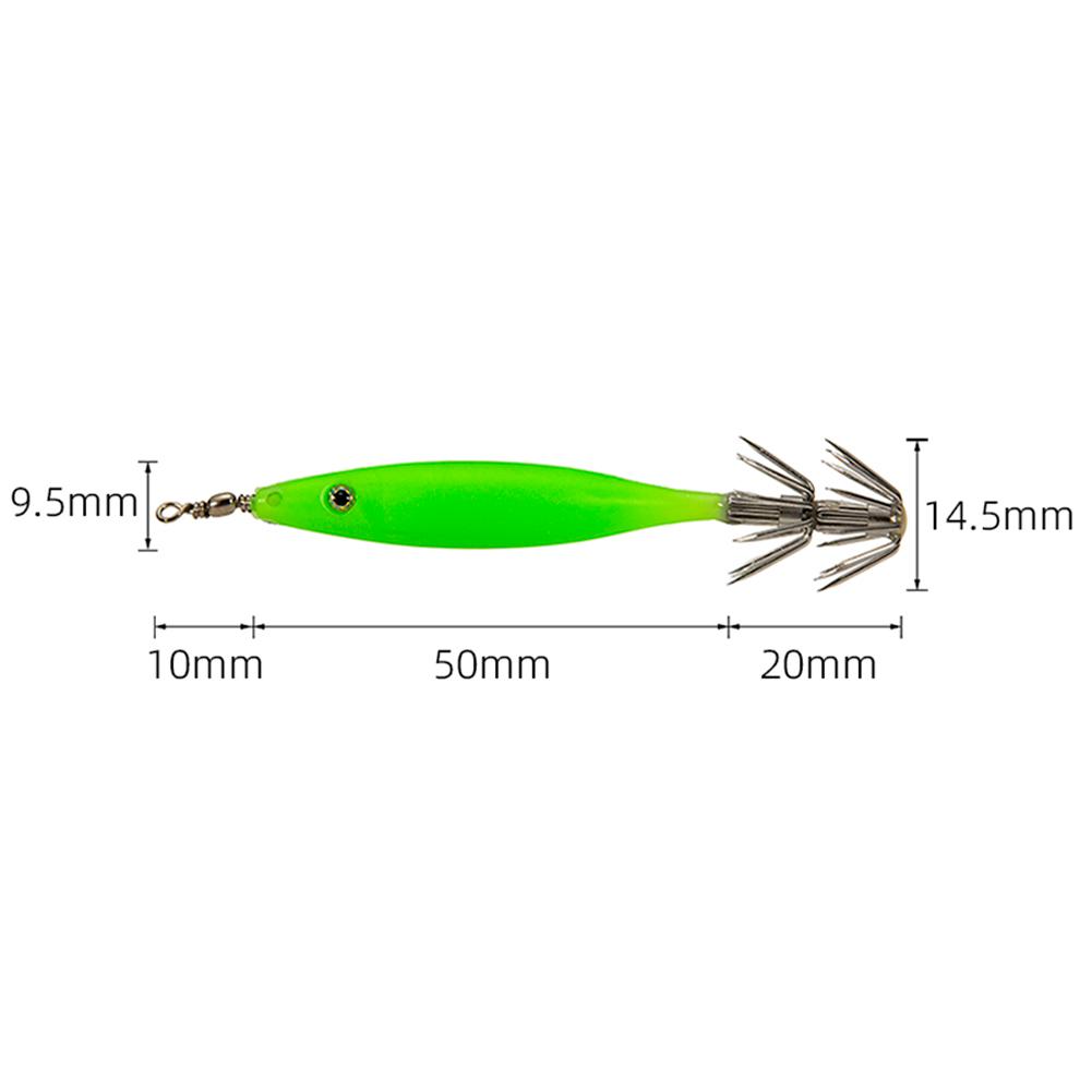 thumbnail image 2 of Señuelos Luminous Shrimp 8cm Squid Jig Hook Pulpo Cebos duros Verde 5pcs, 2 of 7