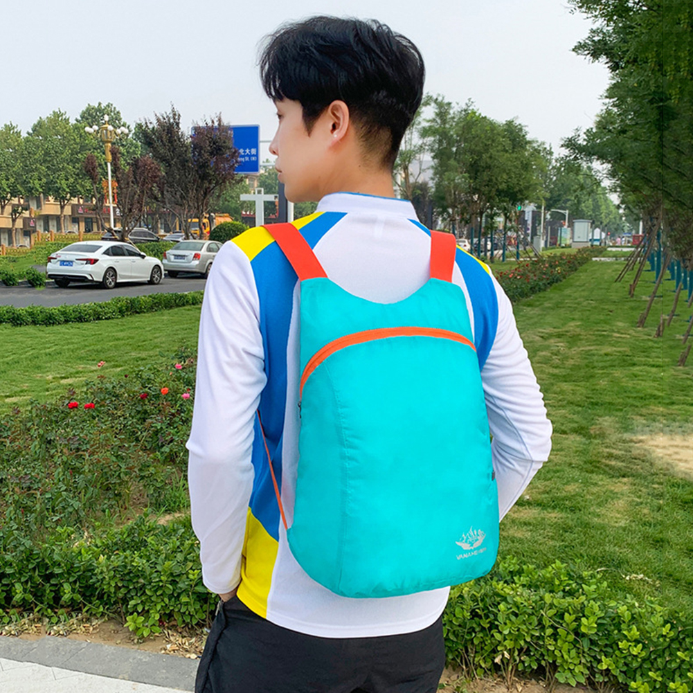 thumbnail image 4 of Bolso de hombro plegable Correas de hombro más anchas Mochila de lona de viaje para hombres y mujeres, 4 of 9
