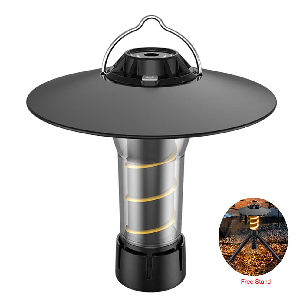 Linterna de Camping de 2200mAh tipo C recargable 200LM IPX4 impermeable 5 modos de iluminación con Base magnética para senderismo y trabajo