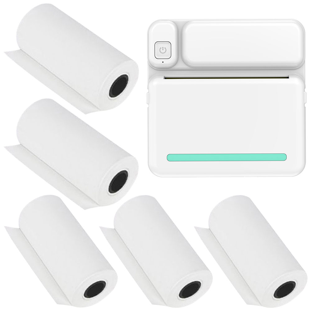 thumbnail image 1 of 5 rollos de papel para impresora térmica, etiqueta de impresión instantánea para impresora fotográfica, 57x25mm, 1 of 7