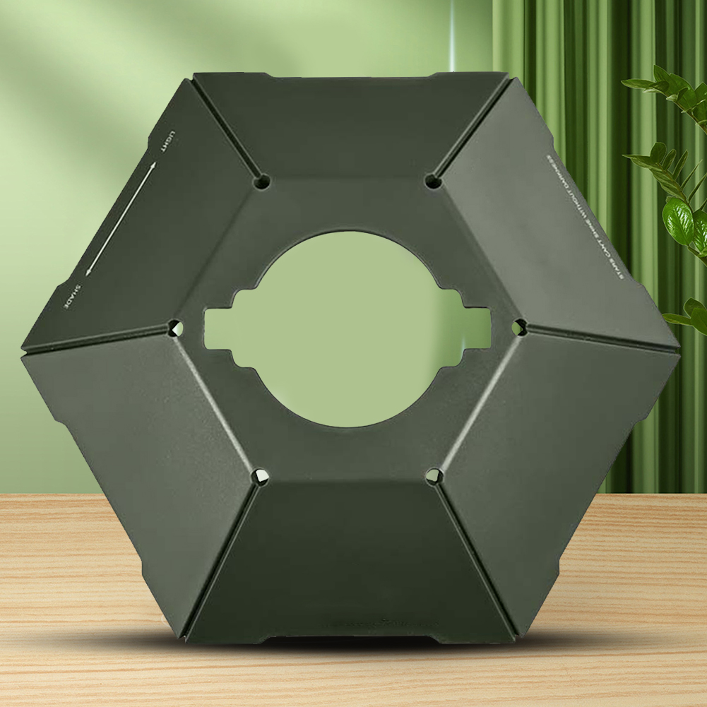 thumbnail image 4 of Pantalla Vintage Camping Linterna Hexágono Carpa Lámpara Pantalla para CARGO Army Green Green, 4 of 5