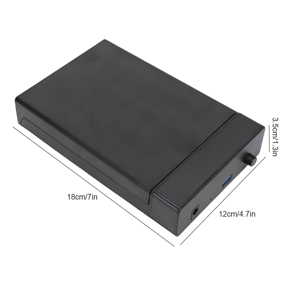 thumbnail image 2 of Caja de unidad de disco duro Plug and Play negra para HDD externo SATA 1/2/3 de 3,5 pulgadas, 2 of 9