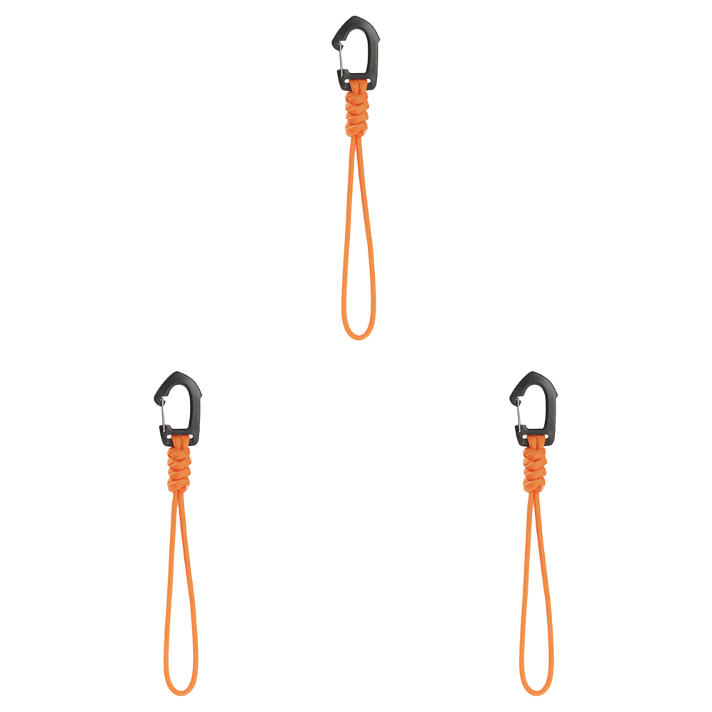 thumbnail image 5 of Clip de gancho de cordón trenzado de cuerda de paraguas de 7 núcleos para llaves/hombres/mujeres (largo) naranja, 5 of 5