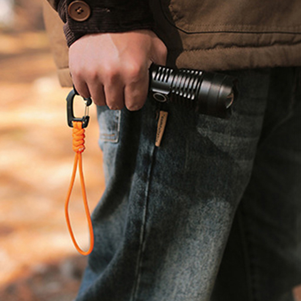 thumbnail image 4 of Clip de gancho de cordón trenzado de cuerda de paraguas de 7 núcleos para llaves/hombres/mujeres (largo) naranja, 4 of 5