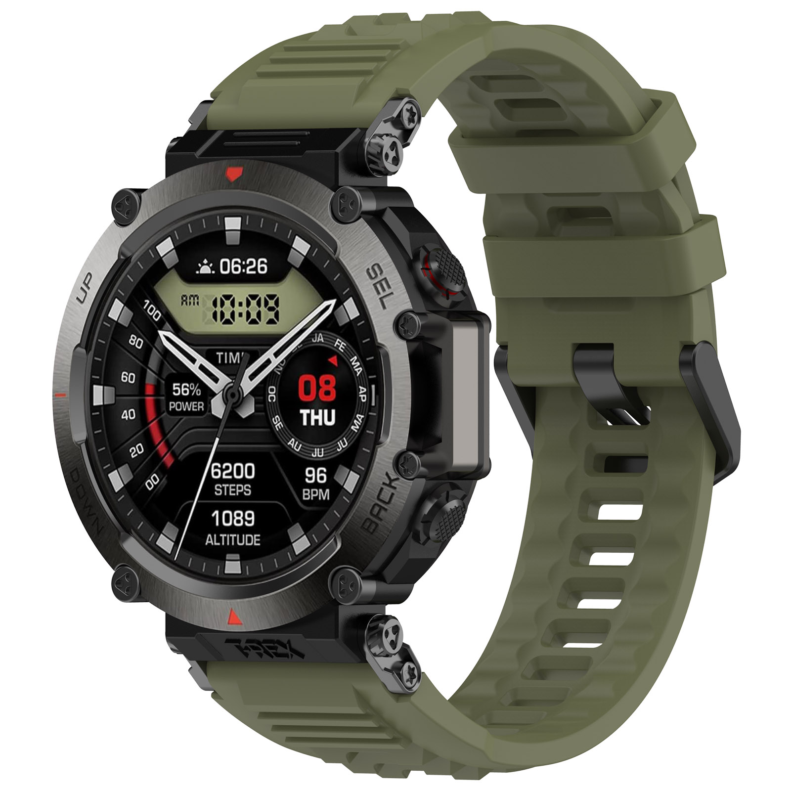thumbnail image 4 of Correa de reloj de silicona Correa de reloj resistente al agua adecuada para Amazfit T-Rex Ultra, 4 of 9