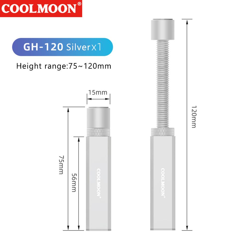 thumbnail image 2 of Soporte de tarjeta gráfica COOLMOON para chasis ATX/M-ATX/ITX (plateado de 80 a 120 mm), 2 of 6