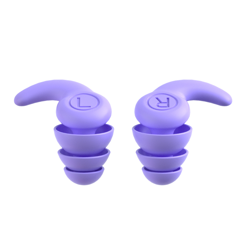 thumbnail image 5 of 1 par de reducción de tapones auditivos de silicona de 3 capas para niños de 5 a 12 años, color morado, 5 of 9