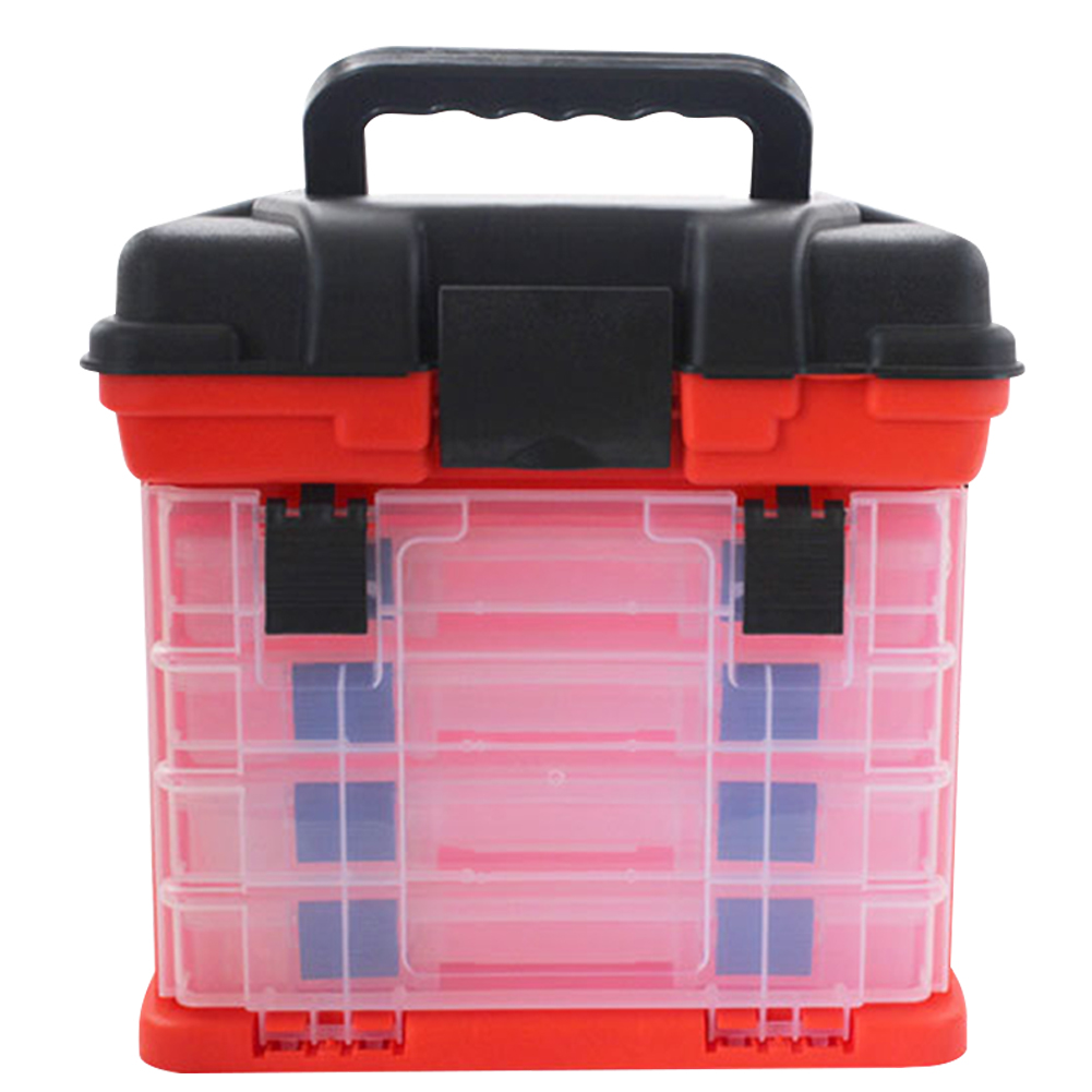 thumbnail image 5 of Caja de cebo de pesca de doble capa con asa, soporte portátil para gancho de cuentas de pesca, accesorios ligeros, herramienta de pesca multifuncional, 5 of 9