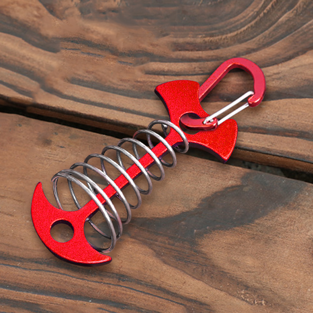 thumbnail image 4 of Fishbone Nail Cuerda Hebilla Camping Ground Portable Spring Hook Wind Red, 4 of 5